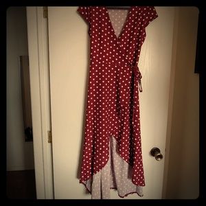 Brick Red Wrap Dress